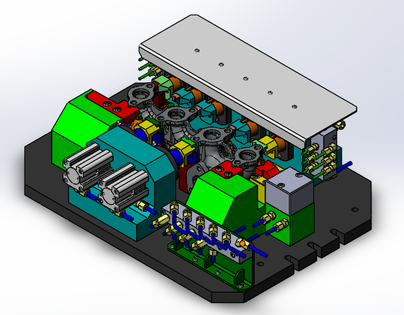 法兰工件气动夹具工装3D图纸 x_t格式